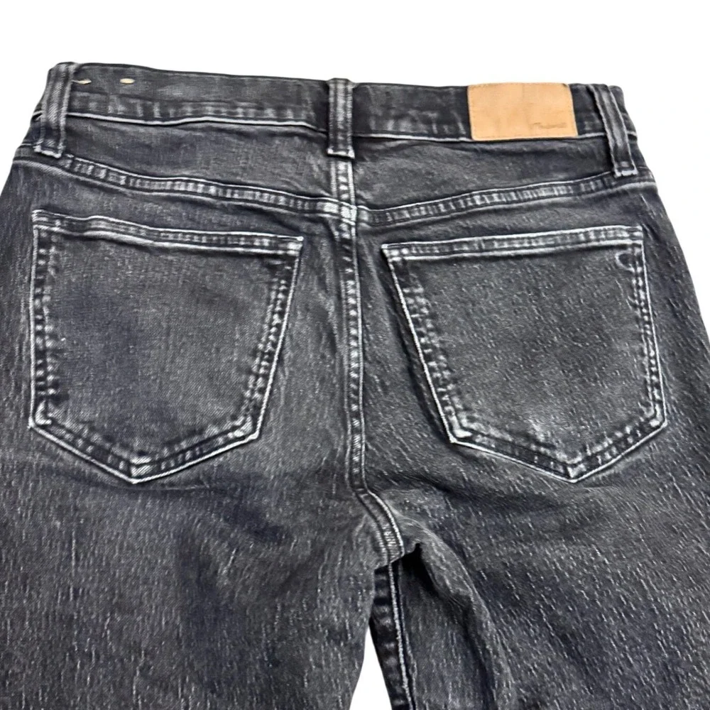 Madewell Mid Rise Perfect Vintage Jeans Womens 27 Black Wash Straight Leg - Picture 6 of 7